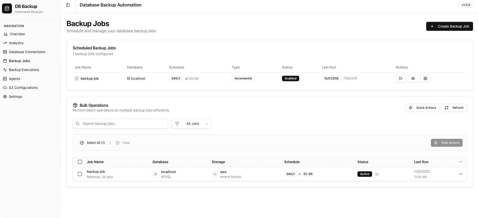 Backup Jobs Management